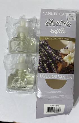 1158778 Yankee Candle Lavender Vanilla Scent Plug In Refill Scentplug 2 Bottles 115878