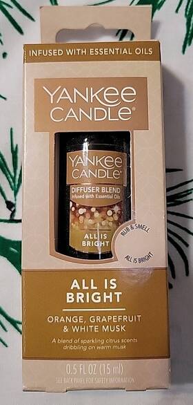 1520700 Yankee Candle All Is Bright Home Fragrance Oil 0.33 Fl Oz Retired Nib