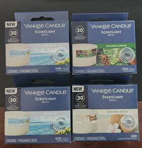 1628181 Yankee Candle Lot Of 4 Scentlight Refill / New