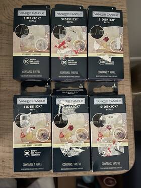 Yankee Candle 192833212375 Qty 6 Sidekick Refill Iced Berry Lemonade New Damaged Boxes