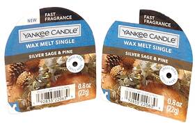 Yankee Candle 192833220639 Silver Sage And Pine Wax Melt Tart Singles X 2 0.8 Oz New