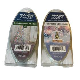 Yankee Candle 192833247575 2 Wax Melts Snow Globe Wonderland Shimmer Christmas Tree 2.6oz New