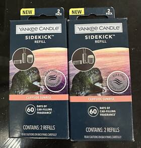Yankee Candle 192833256171 Cliffside Sunrise Car Fragrance Sidekick 2 Pack 4 Refills