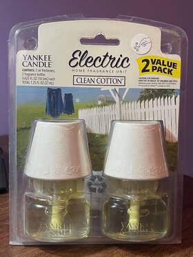 Yankee Candle 609032575687 Electric Home Fragrance Plug In Scent Unit Clean Cotton 2 Pack