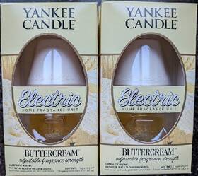 Yankee Candle 609032594497 2 Electric Home Fragrance Units With Buttercream Scent Oil New