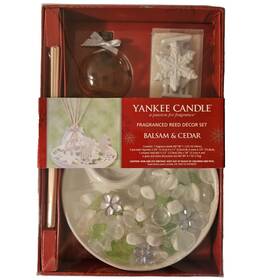 Yankee Candle 609032671853 Balsam And Cedar Fragranced Reed Diffuser Decor Set Snowflakes New