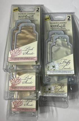 Yankee Candle 609032867720 Scentlight Pink Sands 3 Fluffy Towels 2 Refill Lot Of 5