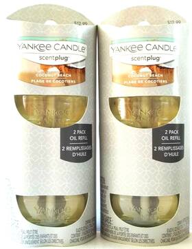 Yankee Candle 886860786847 Scentplug Coconut Beach Oil Refill Bulbs New X 4