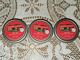 Yankee Candle 886860988661 New Macintosh Gel Tin Set Of 3 Hard To Find Christmas Apple
