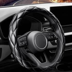 As-01 Yhongjt Soft Microfiber Leather Steering Wheel Cover Universal 15 Inch For Women Gir