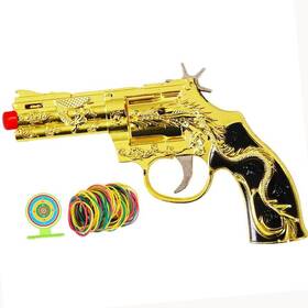 Ym463452 Yomeno Golden Rubber Band Gun Zinc-iron Alloy Surface Dragon Decoration Orange Tip E