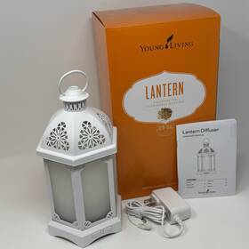 25730 Young Living Essential Oils Lantern Oil Ultrasonic Diffuser Limited Edition White New