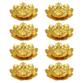Zaplyte 678202600818 8pack Incense Burner Kit Brass Lotus Stick Holder Ash Catcher Gold