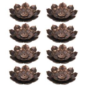 Zaplyte 767153978425 8pcs Incense Burner Kit Brass Lotus Stick Holder Ash Catcher Copper