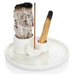 Qr001 Zenbless 4 In 1 Incense Burner Holder Palo Santo Sage For Burning Inc