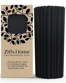 Ziffs Home 715706243476 120pcs Black Fibre Reed Diffuser Sticks 20cm/7.87in X 4mm/0.16in Thick Reeds Sti