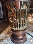 Scentsy Bronze Pedestal With Amber Fluted Shade Wax Warmer Retired No Box. Fixed Price $25.00.