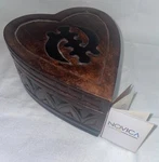 Novica Certified Heart Of Africa Joseph Boateng Sese Wood Hand Carved Jewel Box. Fixed Price $74.13.