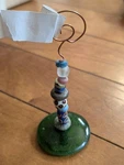 African Trade Glass Beads Photo Note Card Holder Global Mamas 5" Flexible Wire. Fixed Price $12.00.