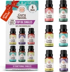 Gurunanda Essential Oils 6 Pack 10ML Aromatherapy Diffuser Lavender Peppermint. Fixed Price $21.99.
