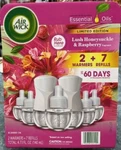 Air Wick Plug In Essential Oil Refill 2 Warmer, 7 Ct, Honeysuckle & Raspberry. Fixed Price $24.99.