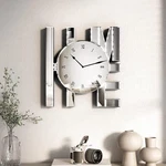 Shyfoy Art Modern Mirrored Wall Clock, Sliver Home Decor Silent. Fixed Price $92.99.