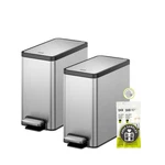 Eko 2 Pack 1.6 Gal Trash Can Soft Close, Step Pedal, Ss, Bathroom/bedroom. Fixed Price $63.67.