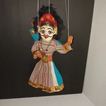 Nepal Handmade Dancing Marionette Doll. 2 Faces, Paper Mache, Cloth, Bright.... Fixed Price $39.99.