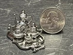 Dollhouse Miniature Tea Set Silver Tray 1:12 One Inch Scale B512 Dollys Gallery. Fixed Price $12.99.