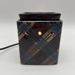Scentsy Tartan Premium Full-size Wax Warmer Plaid Design Brown Blue Black. Fixed Price $24.99.