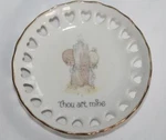 Precious Moments Mini Plate 1985 "thou Art Mine" With Stand #410. Fixed Price $10.00.