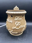 Brown Ceramic Electric Lighted Wax / Candle Warmer Family Laughter Love Intertek. Fixed Price $17.97.