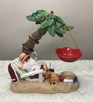 Yankee Candle Hanging Tart Warmer Santa On The Beach Under Palm Tree Red Dish. Fixed Price $39.99.