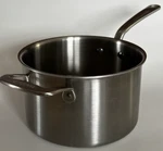 Made 4 Quart Stainless Steel Saucepan Without Lid - 5 Ply All Clad. Fixed Price $119.95.