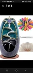 Spacekeeper Ceramic Calming Waterfall Backflow Incense Tower Burner Holder New. Fixed Price $22.00.