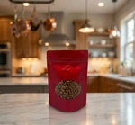 100 Count Of 4 Oz Red Stand Up Pouch Bag With Window Aroma Valve. Fixed Price $26.99.