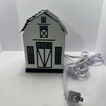 Intertek White Farmhouse Barn Metal Wax Warmer Fragrance Lamp Wall Plug Cute!. Fixed Price $15.00.