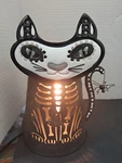 Scentsy Very Superstitious Black Cat Skeleton Wax Melt Warmer - Spooky. Fixed Price $75.00.