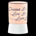 Scentsy Dream It Live Love Mini Warmer Frosted Glass Wall Plug. Fixed Price $19.99.