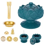 1 Set Lotus Ceramic Incense Burner, Include Gourd Floral And.... Fixed Price $38.04.