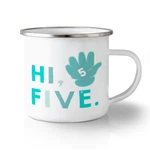 Unbreakable Travel Mug 10 Ounces Hi 5 Handprint Birthday Aluminum Tea Cup Oz. Fixed Price $17.99.