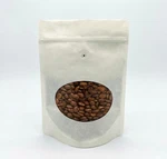 100 Count Of 8 Oz White Kraft Stand Up Pouch Bag With Window Aroma Valve. Fixed Price $29.99.