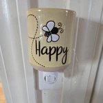 Scentsy Bee Happy Ceramic Wall Plug In Outlet Wax Warmer Nightlight W/ Bulb. Fixed Price $19.99.