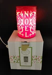Scentsy Light Up Wax Warmer Noel Red With White Vines #34499 Christmas. Fixed Price $22.99.
