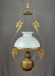 Art Nouveau Lampe Veritas Paraffin Kerosene Brass Gold Hanging Oil 30" Drop. Fixed Price $235.66.