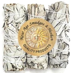 Pack Of 3 New Premium California White Sage Incense 4" Smudge Sticks. Fixed Price $13.94.