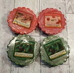XM1 Yankee Candle Tart Wax Melts Cherries Snow, Sparkling Cinnamon, Balsam Cedar. Fixed Price $9.99.