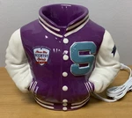 Scentsy Show Spirit Varsity Jacket Wax Warmer Purple Ceramic St Louis. Fixed Price $39.99.