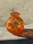 Giftcraft Incense Oil Reed Diffuser, Yellow & Orange Hand Blown Glass. Fixed Price $21.00.