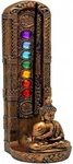 Buddha Seven Chakras Tower Incense Burner Gold - 10"T X 2.5"W. Fixed Price $28.22.